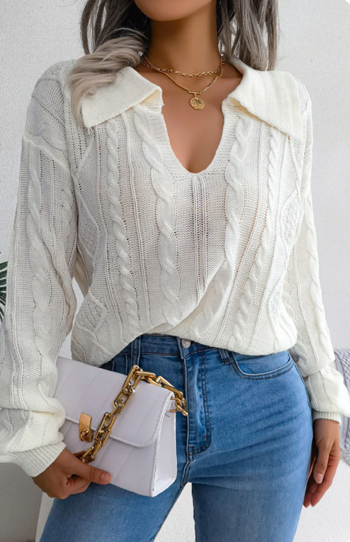 Blusa de Punto con Cuello