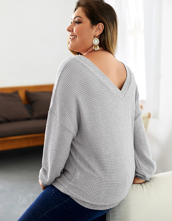 Blusa Oversize Mujer Cuello en V