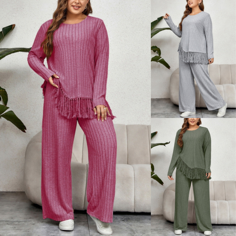 Conjunto de Punto Acanalado Suave