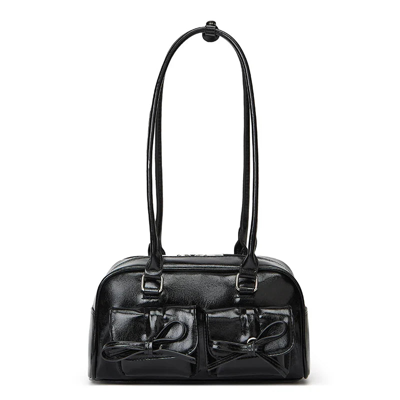 Bolso de Hombro Y2K para Mujer, de Piel Sintética con Lazo (Bowknot), Estilo Japonés Estético