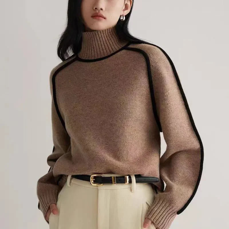 Suéter Oversize Cuello Alto Minimal